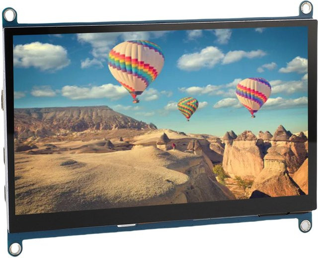 KONNWEI Tragbarer Zweiter Bildschirm mit 7 Zoll Kapazitivem Touchscreen, 1024 x 600 Auflösung, 2 Lautsprechern und RGB 50-Pin-Schnittstelle in Schwarz - Bild 1