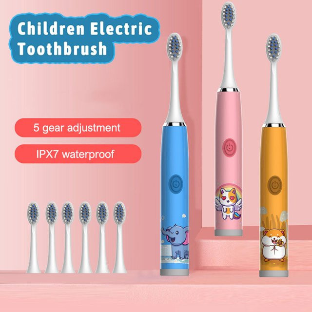 Toothink Elektrische Kinderzahnbürste, Multicolor, mit Ersatzköpfen - Bild 1