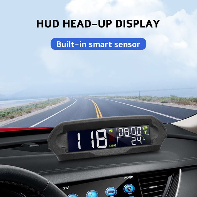 MAIMEIMI Wireless GPS Head Up Display mit Solaraufladung in Schwarz: Tachometer und Geschwindigkeitsanzeige mit Geschwindigkeitsalarm für dein Auto - Bild 1