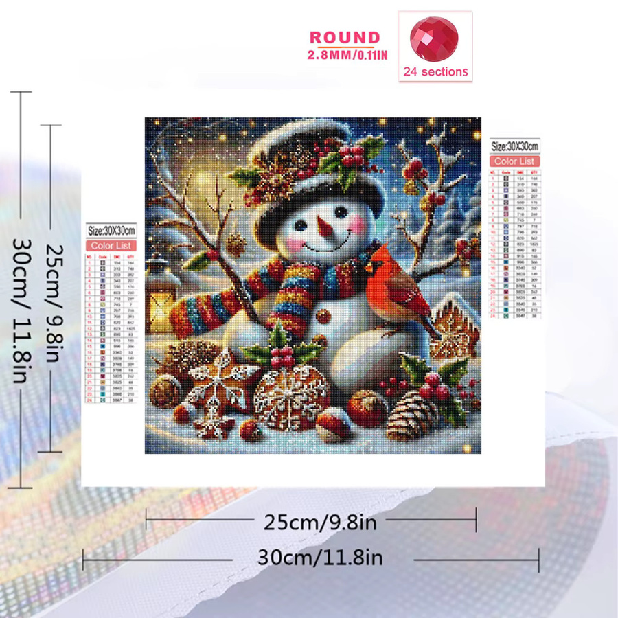Evershine DIY Diamant Malerei Schneemann Winter Muster, Mosaik Handwerk - Bild 2