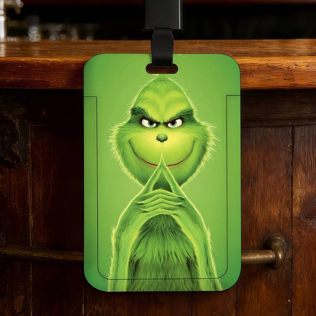 GRINCH Cartoon Kartenhalter für Ausweise und Mitarbeiterausweise in Grün aus Kunststoff - Bild 1