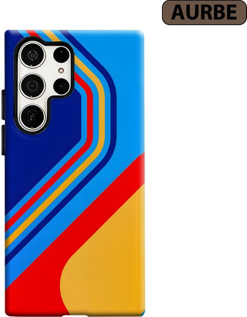 Potdemiel Handyhülle mit Retro Farbstreifen für Samsung Galaxy S26 S25 S24 S23 Ultra Plus, stoßfeste Doppelschicht Rückabdeckung, Multicolour - Bild 1