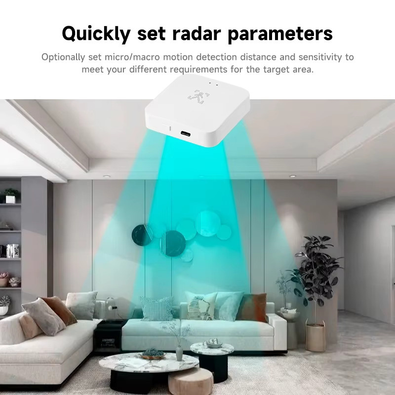 Tuya Zigbee WiFi 24G mmWave Menschliche Anwesenheit Sensor Radar Detektor mit APP Steuerung für dein Smart Home in Weiß - Bild 3