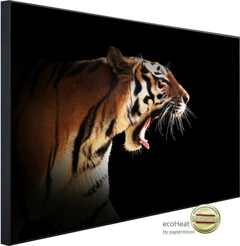 papermoon Infrarotheizung EcoHeat Brüllender Tiger mit Matt-Effekt in Bunt, App-Steuerung und Überhitzungsschutz - Bild 1