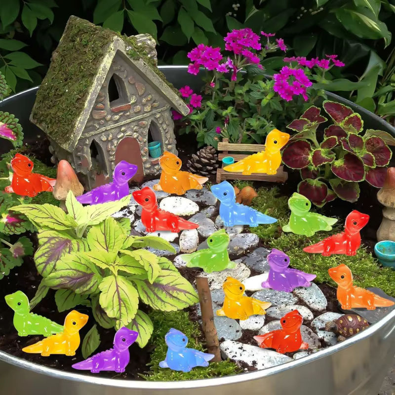 30 Stück leuchtende Mini-Eidechsen von XMSJ in Mehrfarbig für DIY Micro Moos Landschaft und Puppenhäuser aus Kunststoff - Bild 5