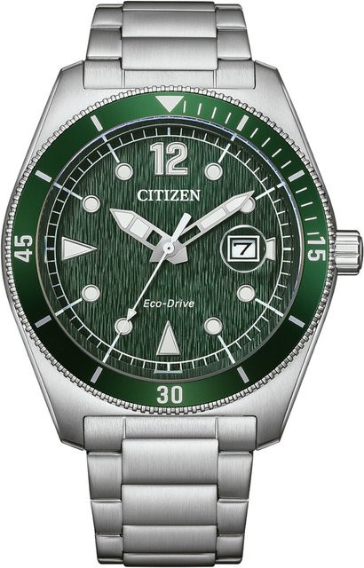 Citizen Armbanduhr, Solar, Edelstahl, Grün, 43 mm, Herren - Bild 1