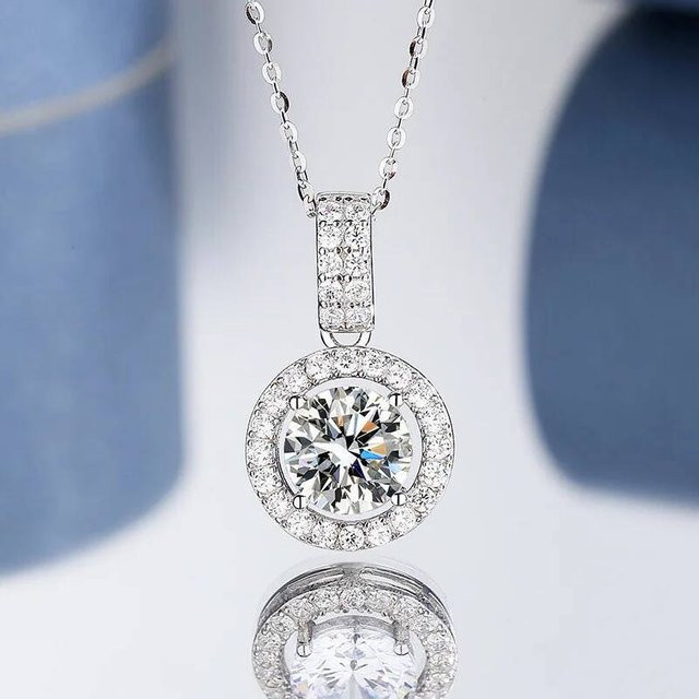 JoiasHome Anhänger-Halskette 925 Silber, Moissanit, Damen - Bild 1
