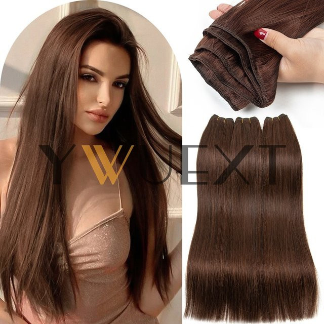 YWEXT Remy-Echthaarbündel, glatt, blond, 50 g, 12–24 Zoll, Damen - Bild 1