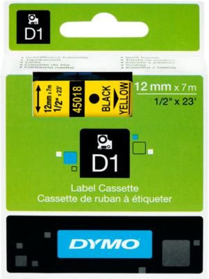 Dymo D1 Schriftbandkassette für Beschriftungen, Schwarz auf Gelb, Breite: 12 mm, Länge: 7 m - Bild 3
