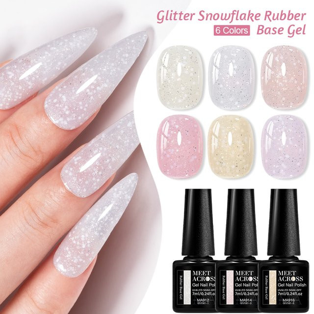 MEET ACROSS Glitzer-Schneeflocken Gummibasisgel, 7 ml, Schimmernd - Bild 1
