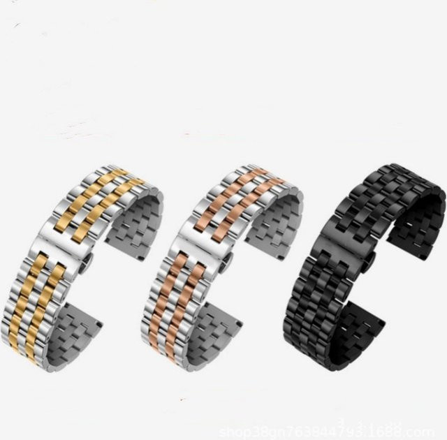 Zhangeer Uhrenarmband Edelstahl, Metall-Faltschließe, Silber, Unisex - Bild 1