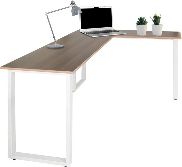 hjh OFFICE Eckschreibtisch WORKSPACE BASIC I aus melaminharzbeschichteter Spanplatte mit pulverbeschichtetem Stahlgestell - Bild 1