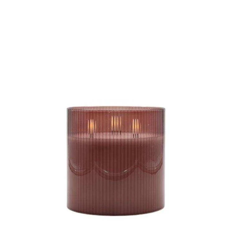 Mansion atmosphere LED-Kerze in Rotbraun mit Fernbedienung und Timer, B/T/H: 15 x 15 x 15 cm - Bild 1