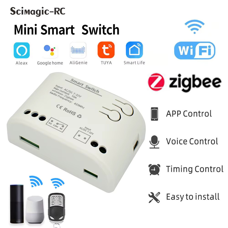 Tuya Zigbee Smart Home Relais Modul für Alexa und Google Assistant, 1-Kanal Lichtschalter AC/DC 85-250V 220V - Bild 1