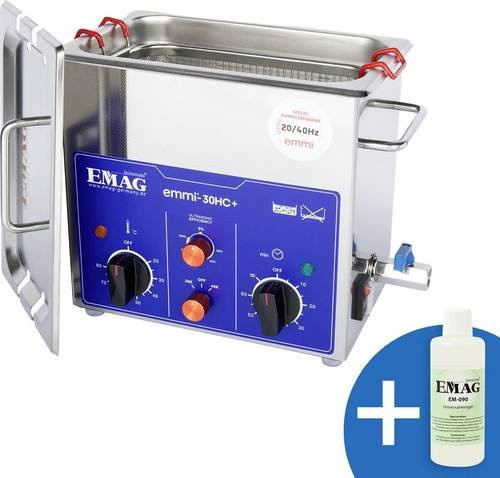 Emag Emmi-30HC Plus Ultraschallreiniger Universal in Silber aus Edelstahl mit 180W und 3,2l Fassungsvermögen und Heizung - Bild 1
