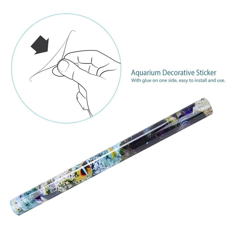 Dekorativer Aquariums-Hintergrund von Honor Electronics als PVC-Sticker mit Landschaftsmotiv, mehrfarbig, B: 61 cm - Bild 4