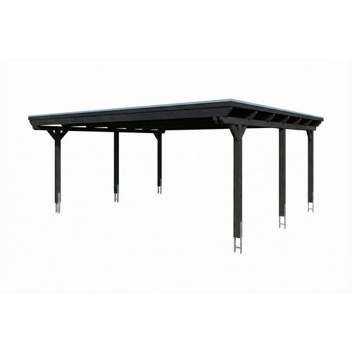 SKANHOLZ Carport Emsland aus Fichte mit Stahl-Flachdach in Anthrazit und Schwarz, B: 609 cm, T: 604 cm - Bild 3