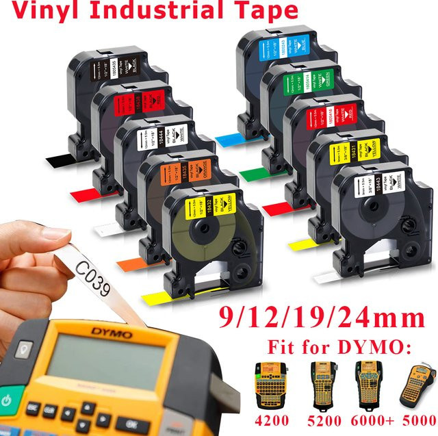 Kompatibles DYMO Rhino Vinyl Industrietape in Schwarz und Weiß für Rhino 4200, 5200 und 6000 - Bild 1