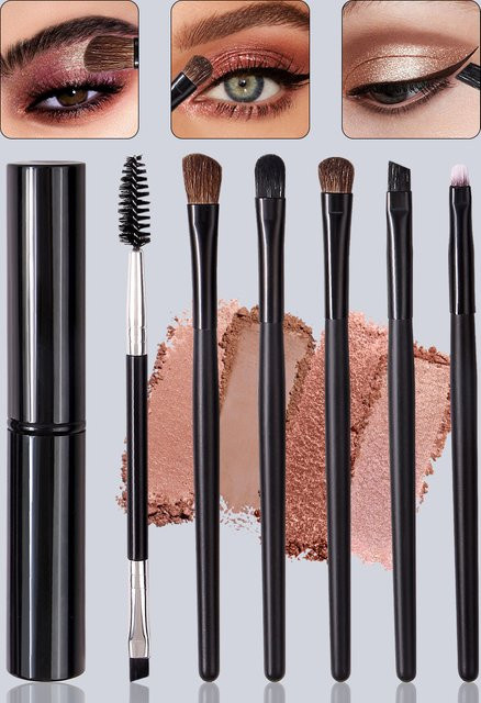 KOSSHOW Reise-Mini-Pinsel-Set mit Aufbewahrungskoffer, 6-teilig, Damen - Bild 1