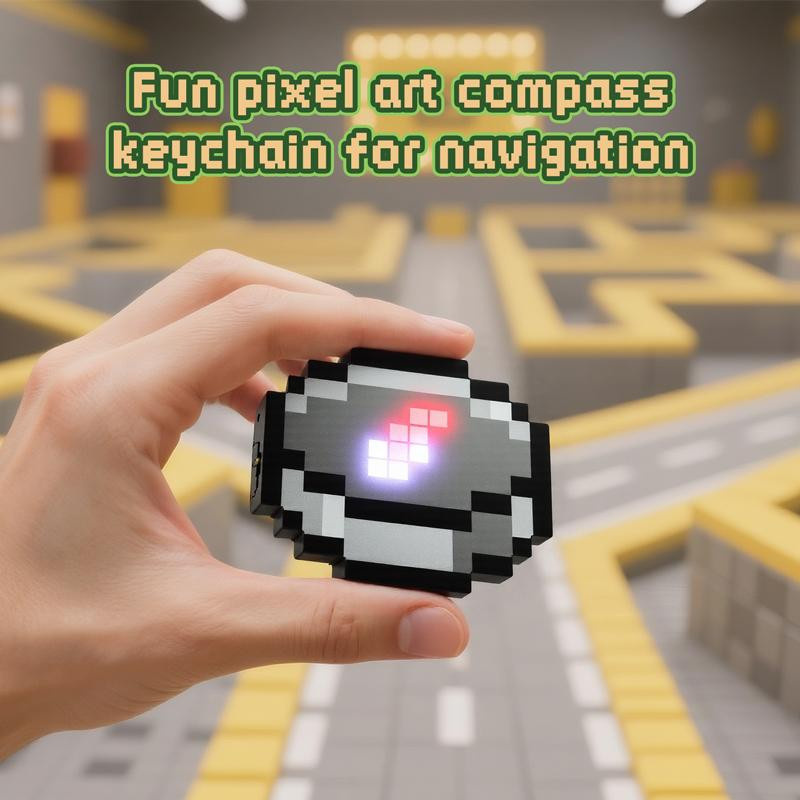 Pixel-Kompass Schlüsselanhänger, Wiederaufladbar, Spielzeug - Bild 2
