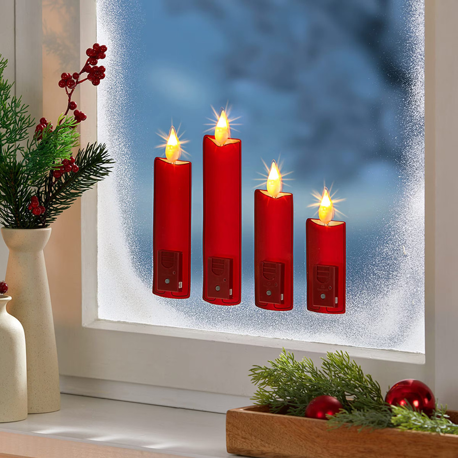 LED-Fenstersticker Adventskerzen von Viva Domo in Rot - Bild 2