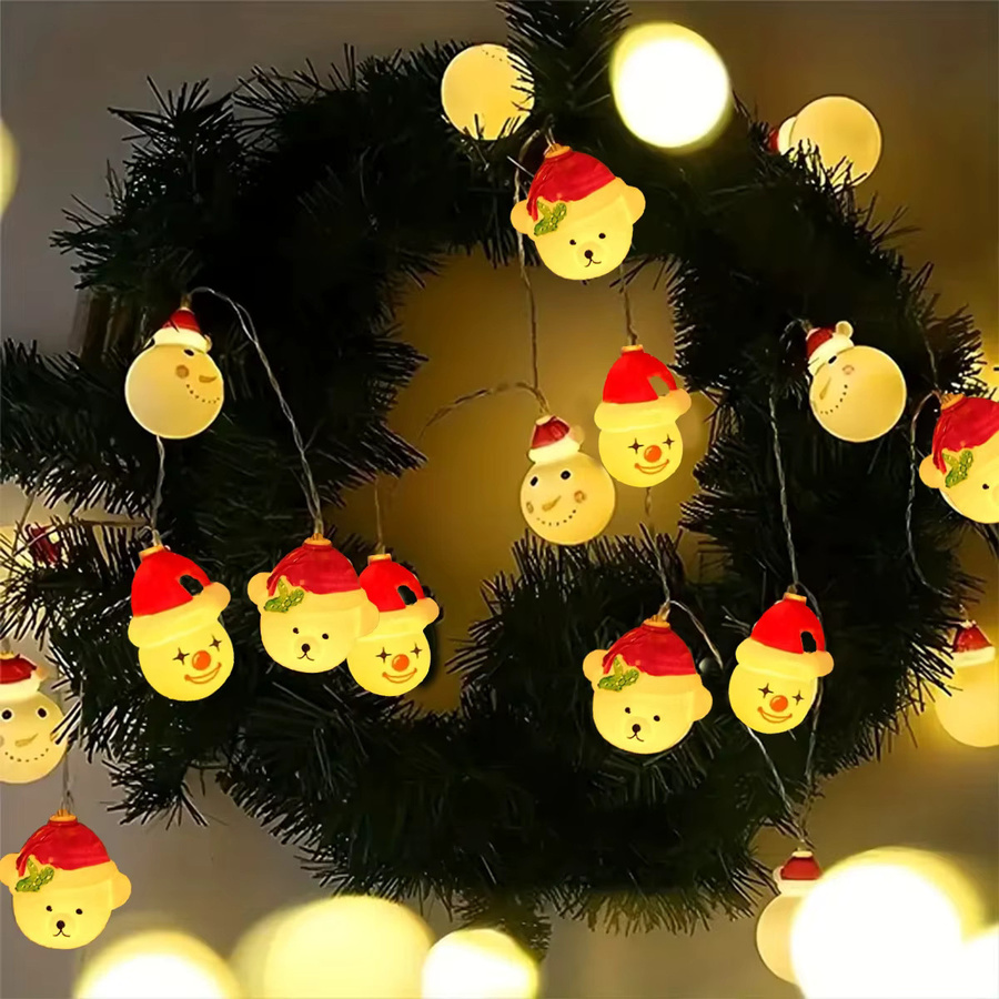 Peach Forest LED Lichterkette mit Schneemann, Joker und Bär für Weihnachtsbaum und Party, batteriebetrieben, mehrfarbig - Bild 3