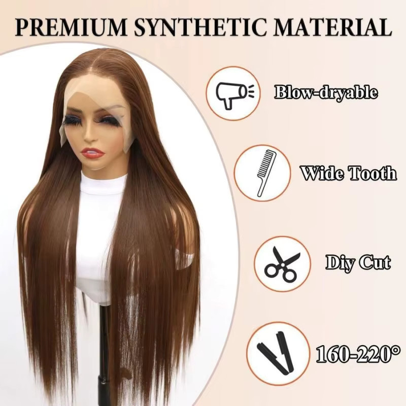 Suri Hair Synthetikperücke, 26 Zoll, Mokkabraun, Damen - Bild 3