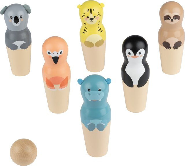 PLAYTIVE Bowling-Set Tieroptik Echtholz mehrfarbig - Bild 1