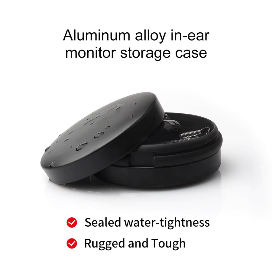 FDBRO Tragbare In-Ear Kopfhörer Schutzhülle aus Aluminiumlegierung, Wasserdicht, Schwarz - Bild 3