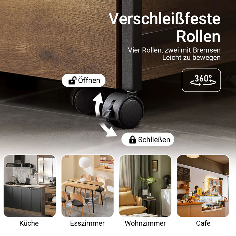 SoBuy Servierwagen FKW118-PF als Küchenwagen und Barwagen in Vintage Braun mit Rollen - Bild 6