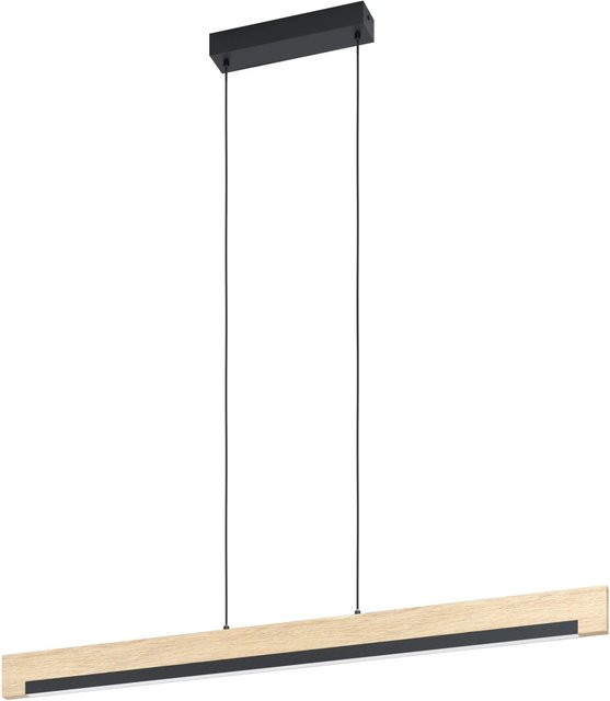 Eglo LED-Pendelleuchte Camacho in Schwarz und Naturholz, dimmbar - Bild 1