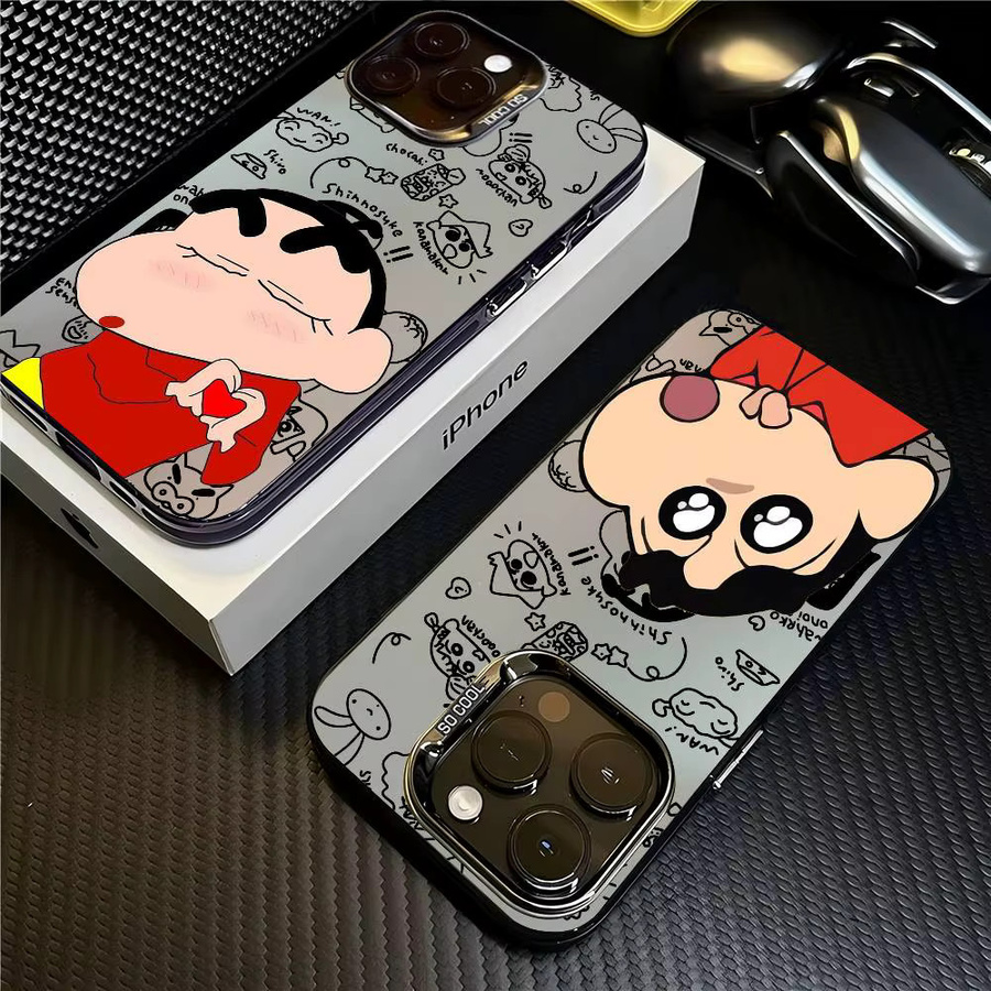 Stoßfeste Matte Handyhülle im Japanischen Anime Shin-Chan Design für Apple iPhone Modelle, Multicolour - Bild 2