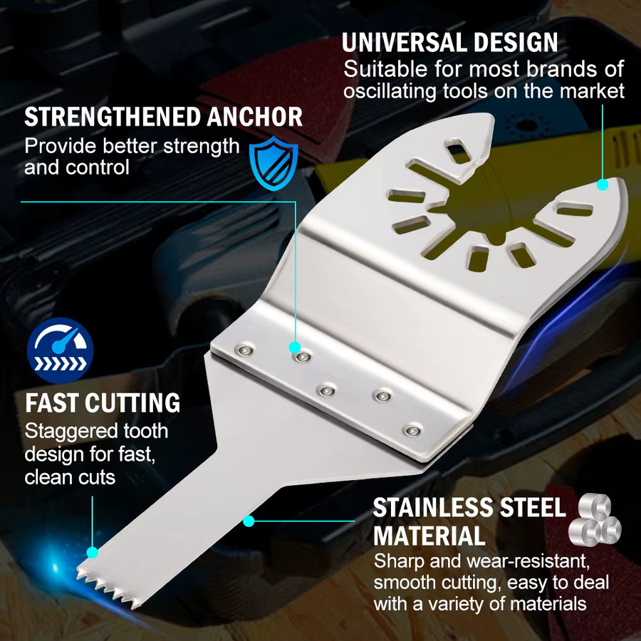 XCAN Oszillierende Sägeblätter aus Edelstahl für Multitools zum Schneiden von Holz, PVC und Gipskarton, 10 mm - Bild 2