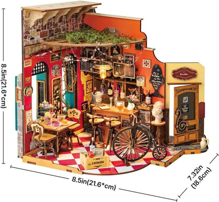 ROBOTIME Rolife 3D-Puzzle Cheers Bar & Restaurant DIY Miniaturhaus aus Holz in Mehrfarbig - Bild 1