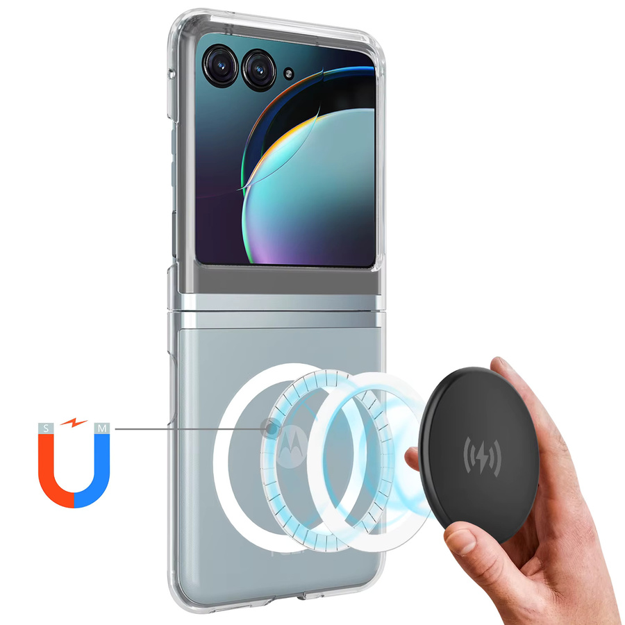 Transparente Magnetische Acryl-Hardcover Hülle für Motorola Razr 70 Ultra, 60, 50 und Razr 2026 mit MagSafe und stoßfestem Airbag-Schutz - Bild 2