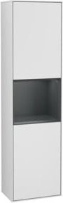 V&B Hochschrank Finion in Weiß mit LED-Beleuchtung und Glastüren, B/T/H: 41,8 x 41,8 x 151,6 cm - Bild 1