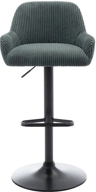 Vente-unique Barhocker Liliya in Tannengrün mit Metallgestell, Höhe: 51 cm - Bild 1