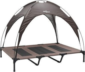 vidaXL Hundebett Braun aus Metall mit Stoffauflage, B/T/H: 122 x 93 x 106,5 cm - Bild 1