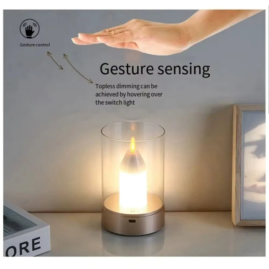 FPOO Sensor-LED-Kerze mit wiederaufladbarem Nachtlicht und flammenlosem Dochtlicht - Bild 3