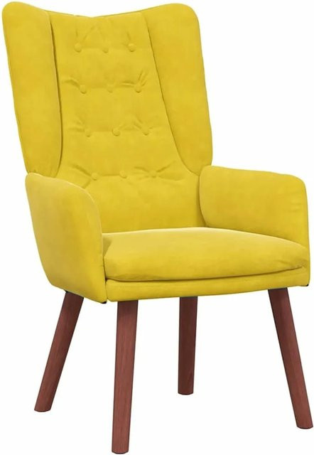 vidaXL Relaxsessel Gelb aus Samt mit Armlehnen B: 63 cm, T: 67 cm, H: 94 cm - Bild 1