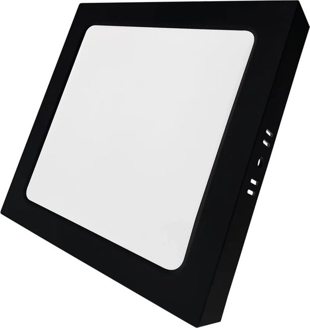 LUXULA LED Aufbauleuchte Schwarz, Eckige Deckenleuchte für Badezimmer mit IP44 Schutz, 18W, 1800lm, Einstellbare Lichtfarbe CCT, B/T/H: 226 x 120 x 35 mm - Bild 1