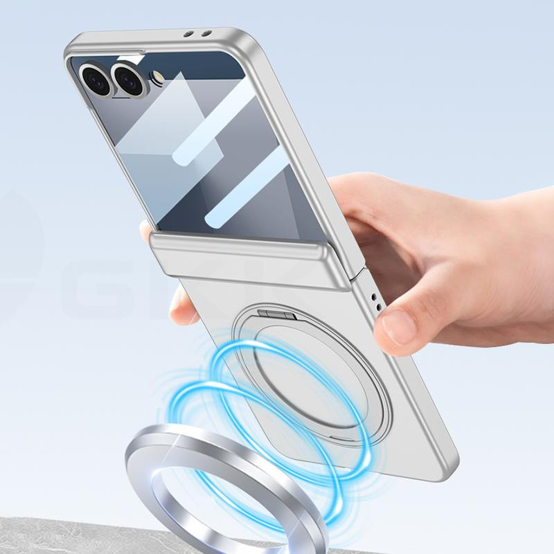 Magnetische Rüstungshülle für Samsung Galaxy Z Flip 7 mit Lade-Ringhalter und Bildschirmschutzabdeckung - Bild 2