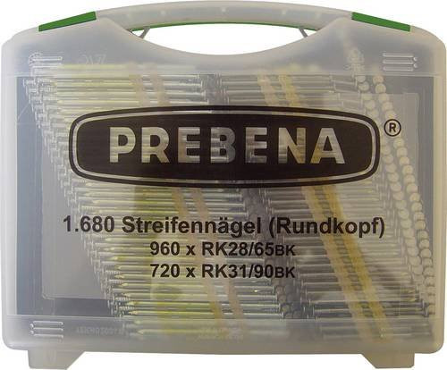 Prebena RK-Box Rundkopf-Streifennägel-Set aus Stahl in Bright, 1680 Stück - Bild 1