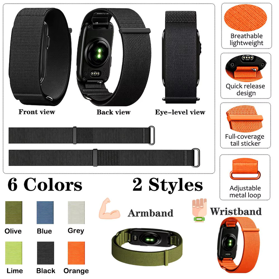 Garmin Uhrenarmband, Nylon, Schwarz, Unisex - Bild 4