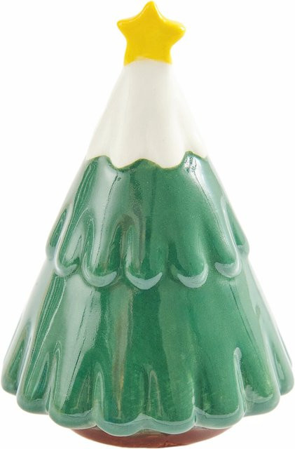 Rico Design Porzellan Tanne mit Stern in Grün/Weiß für die Weihnachtszeit - Bild 1