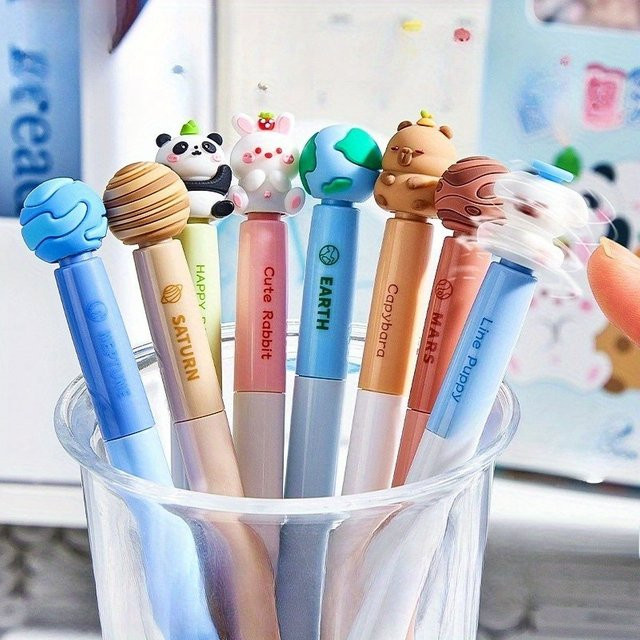 4er-Set löschbare Gelstifte mit Tiermotiv, 0,5 mm blaue Tinte, ideal für Schule und Büro - Bild 1