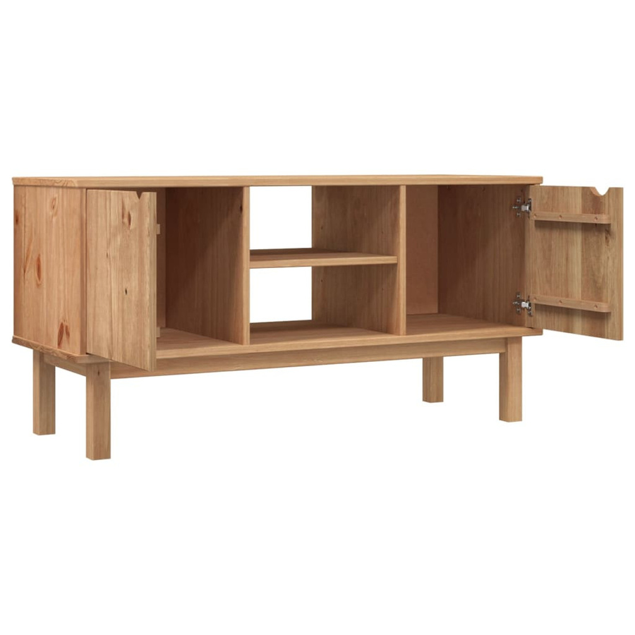 vidaXL TV-Schrank OTTA aus Massivholz Kiefer in Braun, B/T/H: 113,5 x 43 x 57 cm - Bild 3
