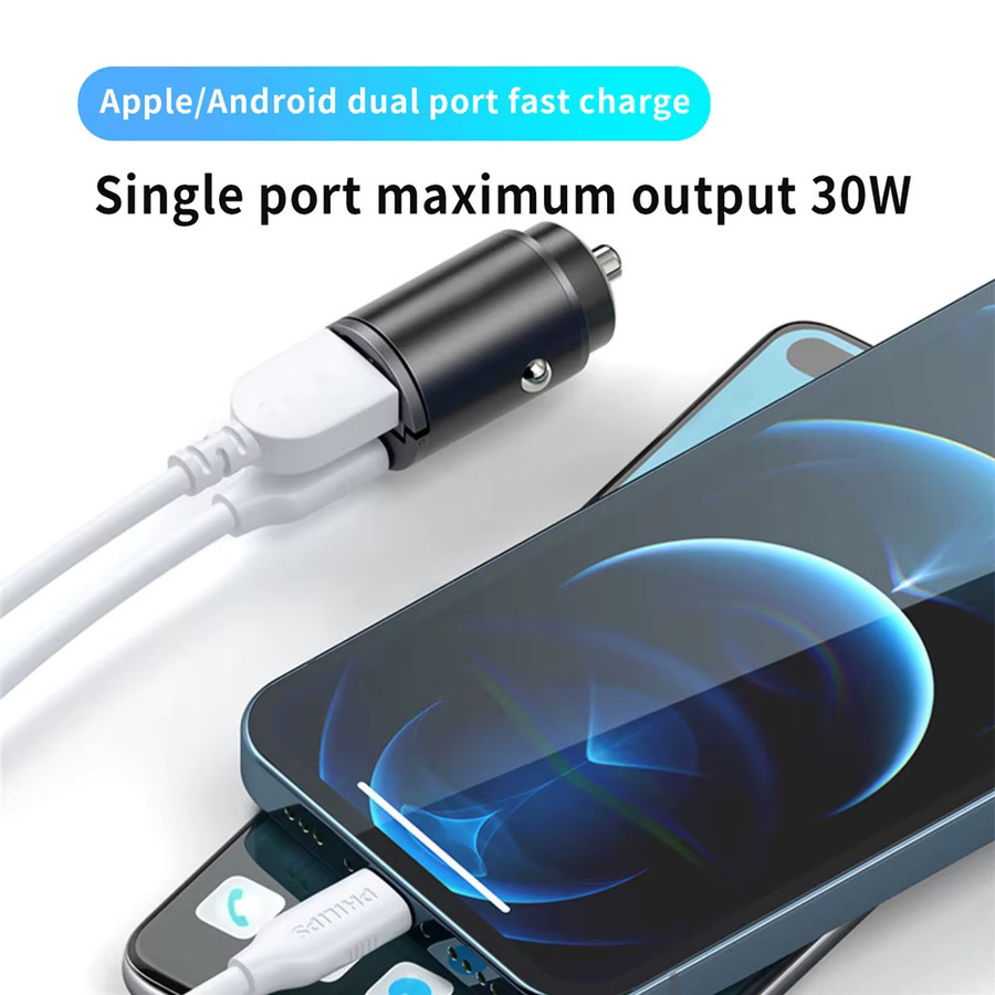 TCYATO Mini-Autoladegerät mit QC3.0 und PD Schnellladung, USB Typ C, Schwarz - Bild 5