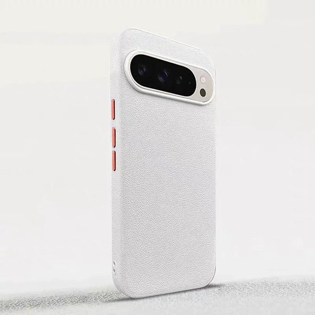 Premium Leder Vollschutzhülle für Google Pixel 9, Pixel 9 Pro, Pixel 9 Pro XL und Pixel 9A in Weiß mit Kameraschutz und unabhängiger Tastenabdeckung - Bild 1
