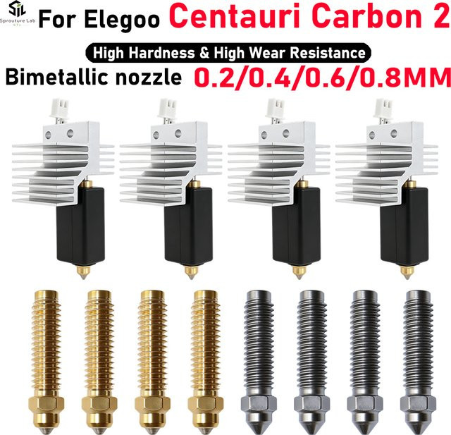 Elegoo CC 2 Hotend Kit für Elegoo Centauri Carbon, montiertes Extruder-Hotend mit Düsenoptionen 0,2mm, 0,4mm, 0,6mm und 0,8mm - Bild 1